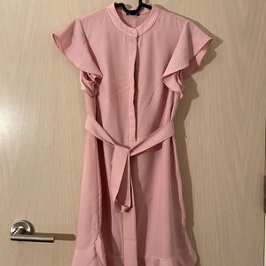 Ann Taylor Womens Short Sleeve Dress With Ruffles